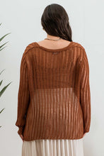 Load image into Gallery viewer, FRONT HOOK &amp; EYE CROCHET CARDIGAN | COPPER