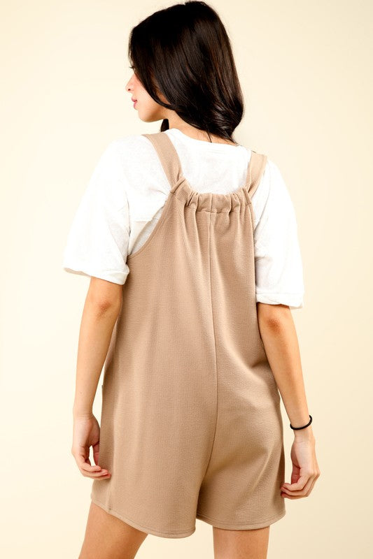 MOCHA ROMPER W/ PATCH POCKETS