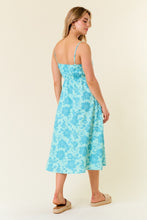 Load image into Gallery viewer, BLUE TWO TONE FLORAL DRESS