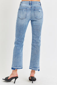 RISEN: MID-RISE STRAIGHT - UNEVEN HEM JEANS