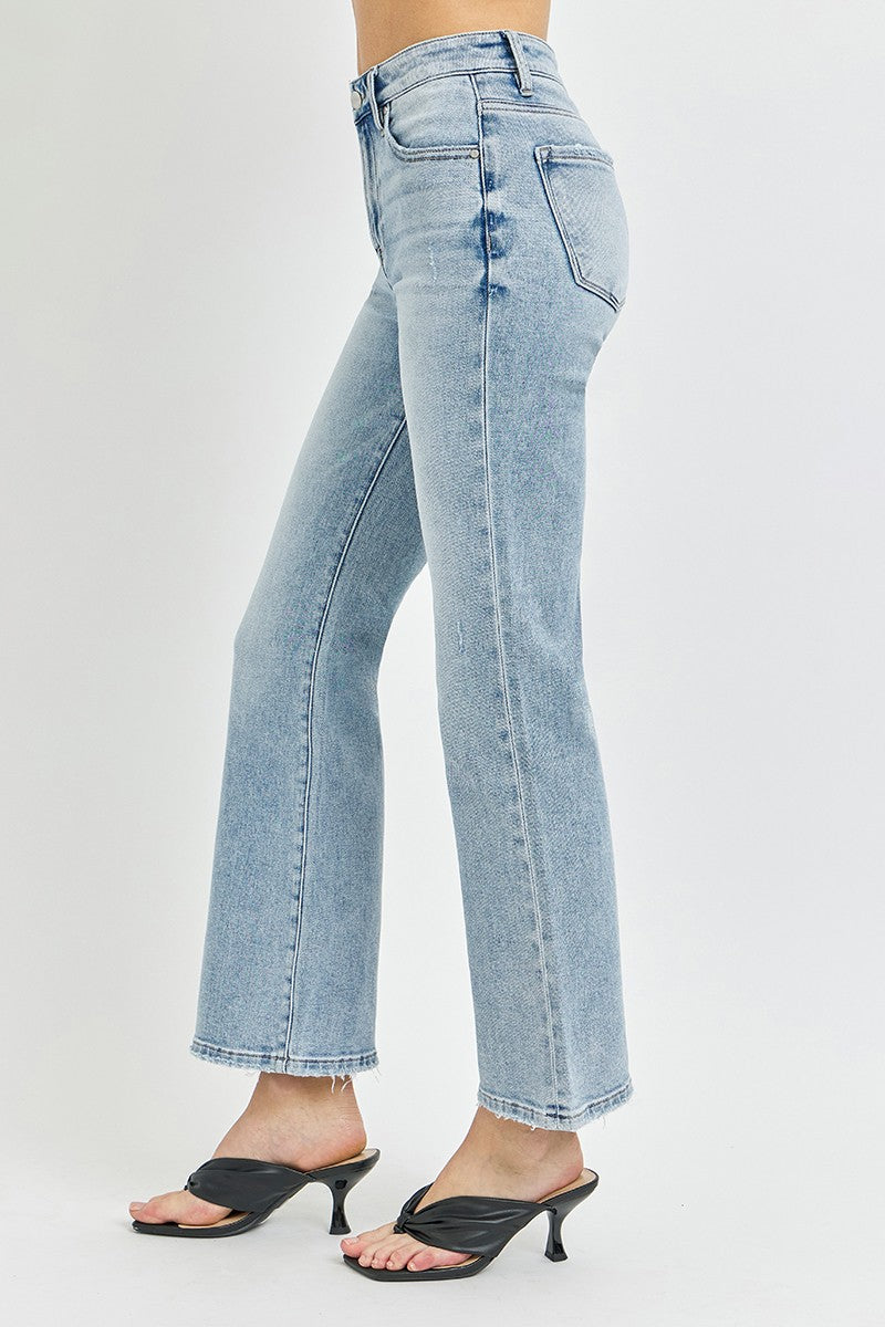RISEN: High Rise Ankle Flare Jeans