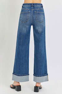 TC - High Rise Ankle Wide Cuffed Jeans