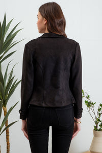 SUEDE MOTO JACKET | BLACK