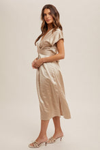 Load image into Gallery viewer, CHAMPAGNE SATIN MIDI DRESS