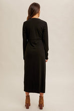 Load image into Gallery viewer, BLACK TIE WAIST MIDI DRESS