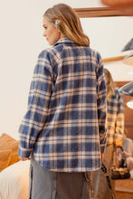 Load image into Gallery viewer, BLUE + PINK  PLAID SHACKET