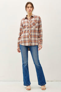 OVERSIZED FLANNEL TOP | CARAMEL