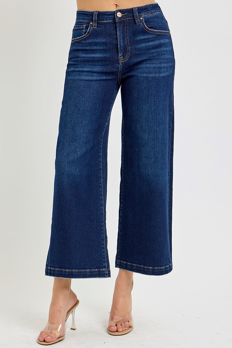 RISEN: High Rise Crop Wide Jeans