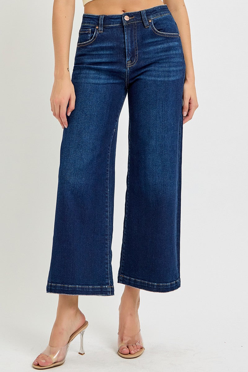 RISEN: High Rise Crop Wide Jeans