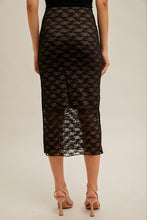 Load image into Gallery viewer, BLACK FLORAL LACE SKIRT