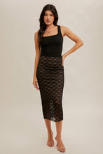 Load image into Gallery viewer, BLACK FLORAL LACE SKIRT