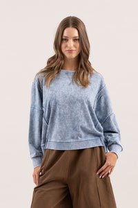 INDIGO BLUE WASHED TOP