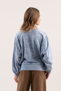 INDIGO BLUE WASHED TOP