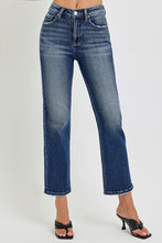 Load image into Gallery viewer, RISEN: DARK CROP STRAIGHT JEANS (with tummy control)