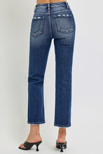 Load image into Gallery viewer, RISEN: DARK CROP STRAIGHT JEANS (with tummy control)