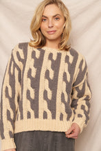 Load image into Gallery viewer, BEIGE + GREY KNIT SWEATER