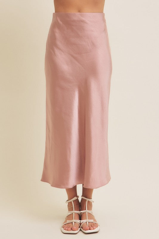 Pink Satin Skirt