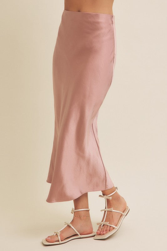 Pink Satin Skirt