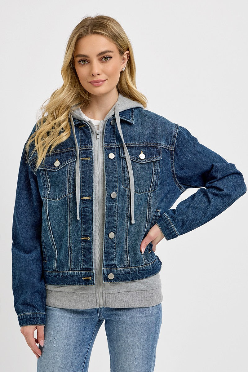 Risen Oversized Hoodie Jean Jacket