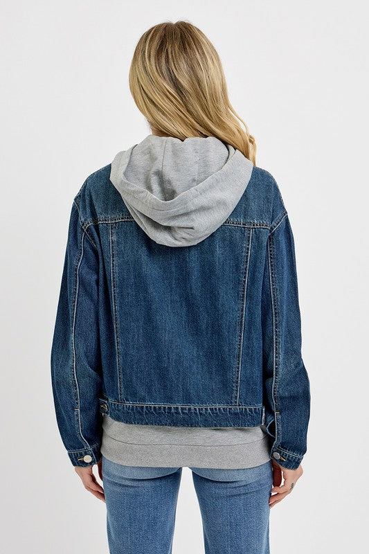 Risen Oversized Hoodie Jean Jacket