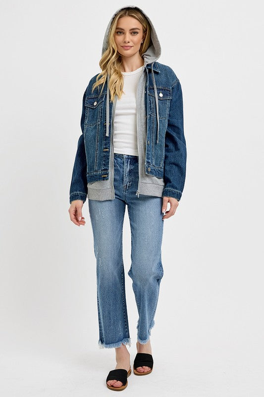 Risen Oversized Hoodie Jean Jacket