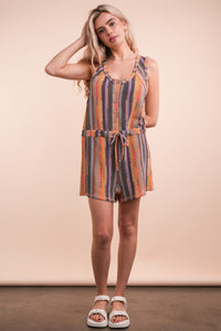 STRIPE SHORTS ROMPER
