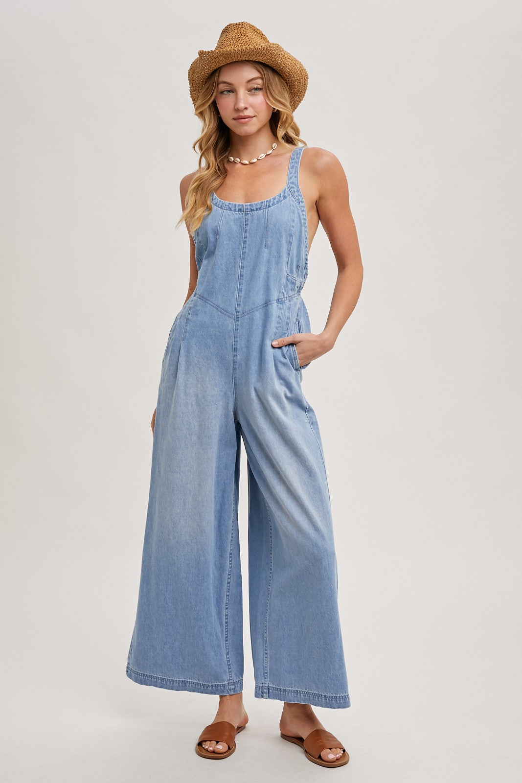 DENIM OVERALL ROMPER