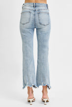Load image into Gallery viewer, RISEN: HIGH RISE CROP FLARE FRAYED HEM JEANS