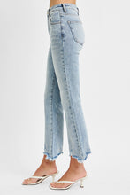 Load image into Gallery viewer, RISEN: HIGH RISE CROP FLARE FRAYED HEM JEANS