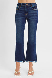 High Rise-Crop Straight Slim Jeans