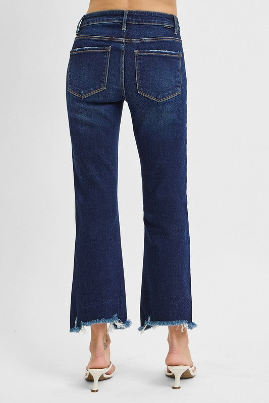 High Rise-Crop Straight Slim Jeans