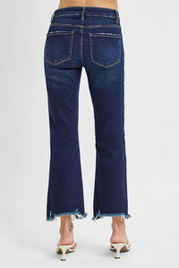 High Rise-Crop Straight Slim Jeans