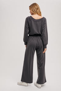 Ash Wide Neck Off The Shoulder Knit Romper