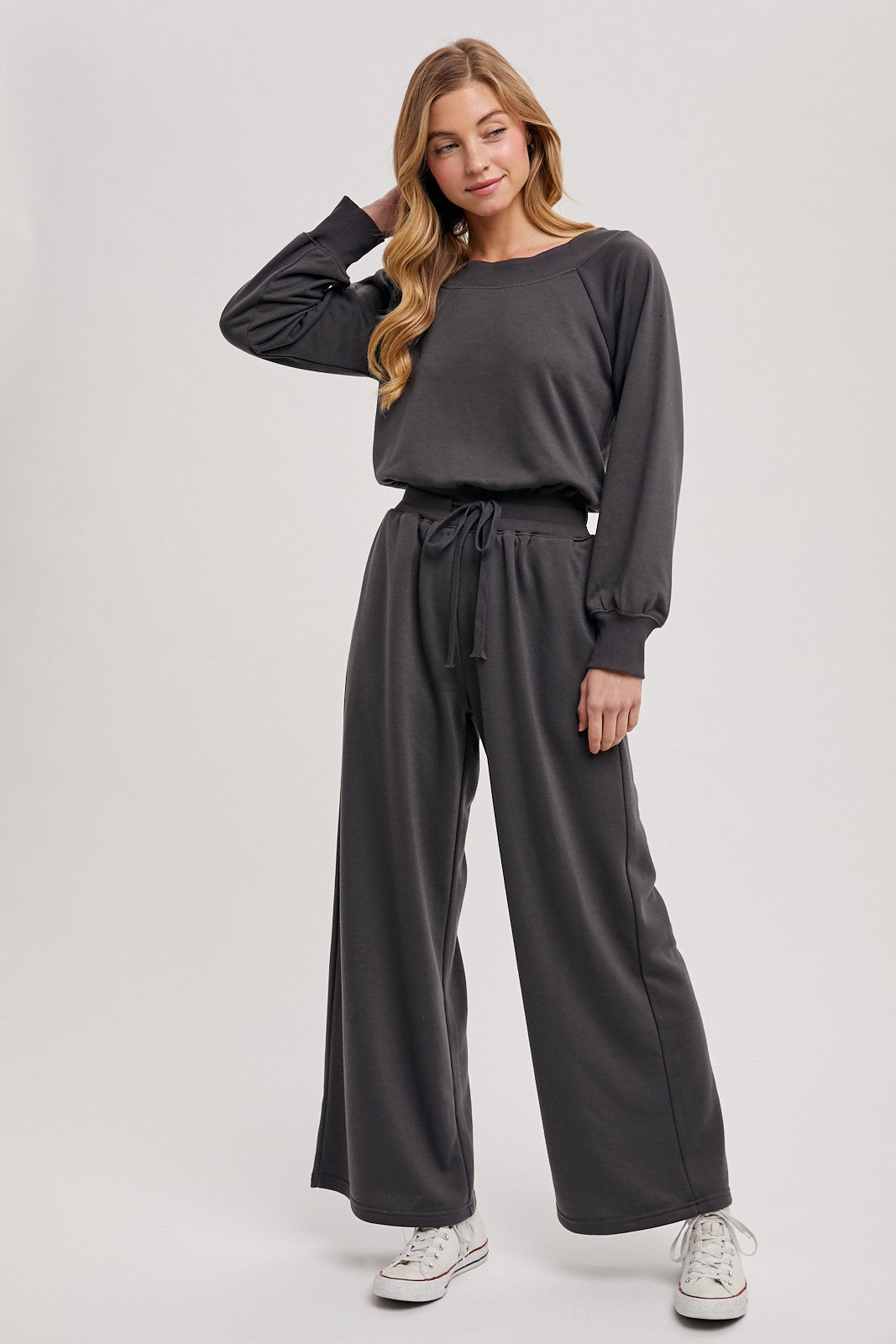 Ash Wide Neck Off The Shoulder Knit Romper