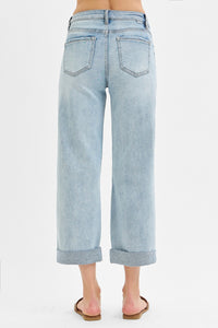 RISEN: Mid Rise Fit Boyfriend Jeans With Cuff