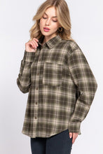 Load image into Gallery viewer, OLIVE PLAID SHIRT