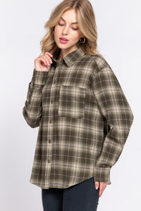 OLIVE PLAID SHIRT