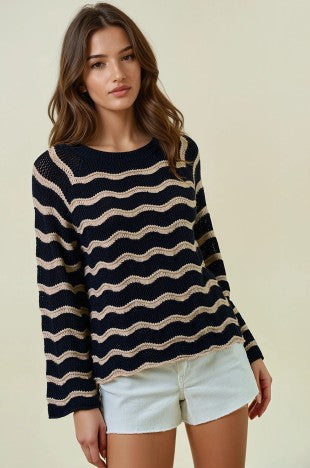 Black and Tan Stripe Sweater