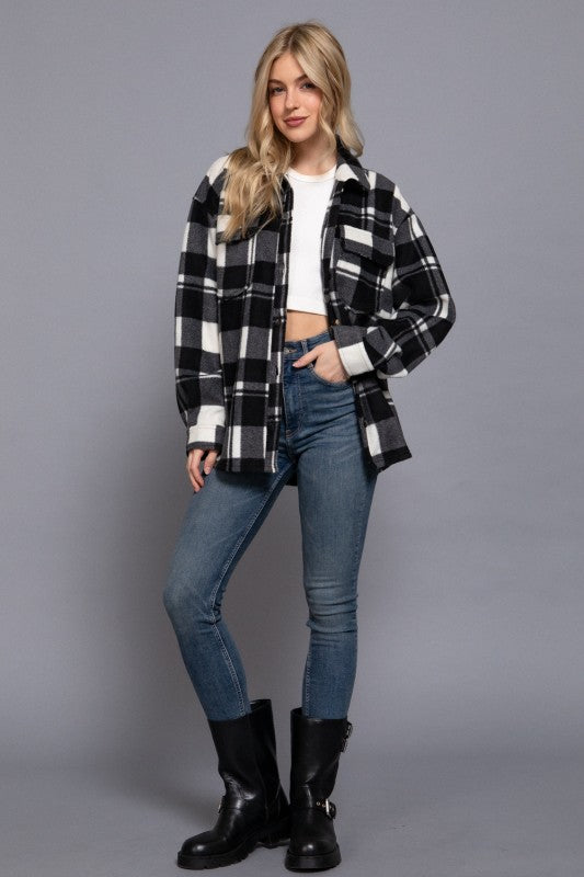 Black and White Plaid Shacket