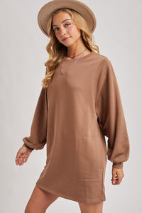 Brown Oversized Sweatshirt Dress