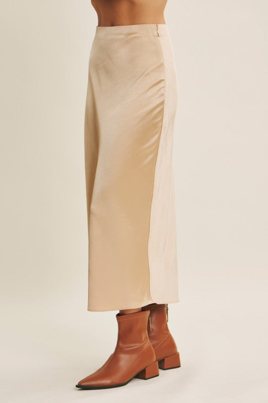 Cream Satin Skirt