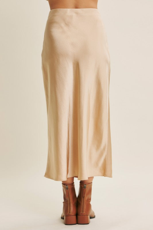 Cream Satin Skirt