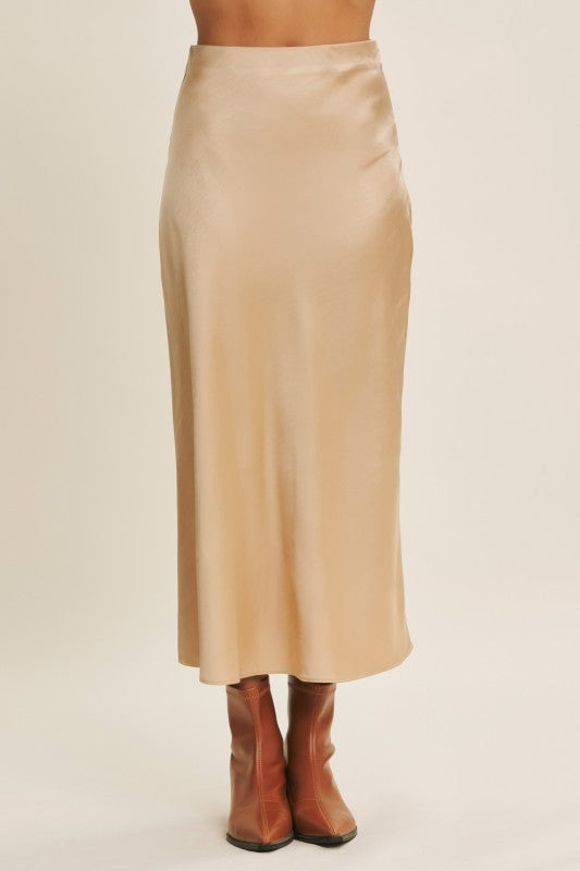 Cream Satin Skirt