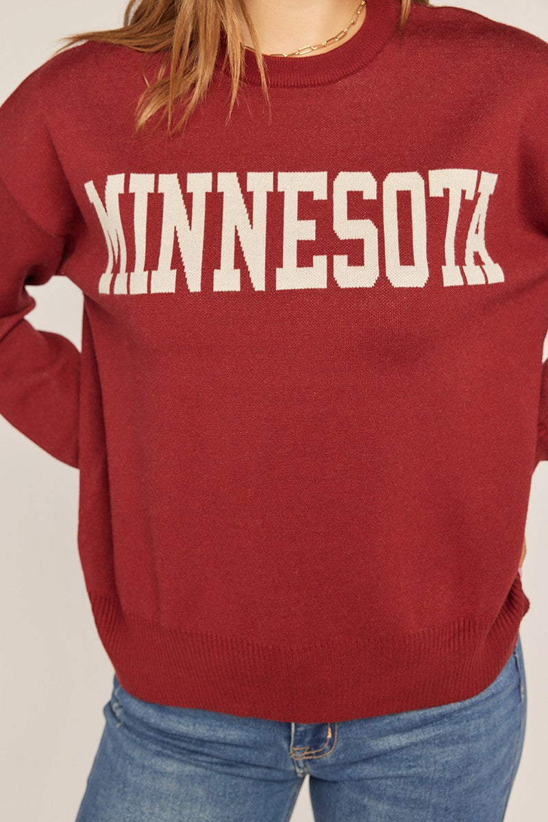 Maroon Minnesota Sweater
