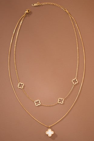 Black or White Clover Necklace
