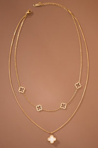 Black or White Clover Necklace