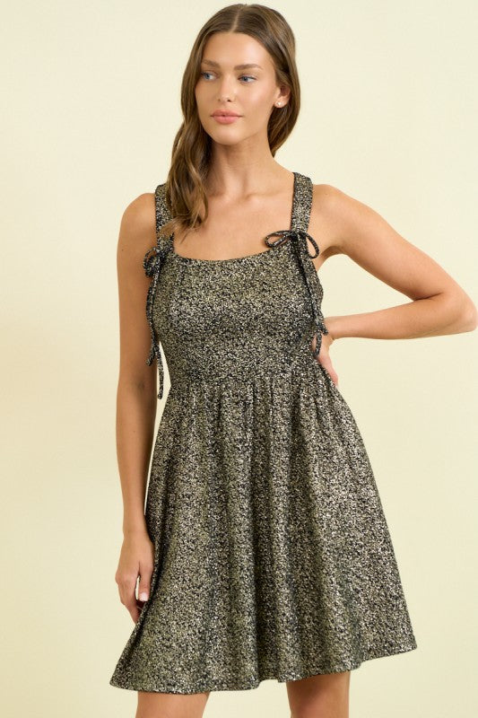 Black + Gold Sparkle Dress (with bows)