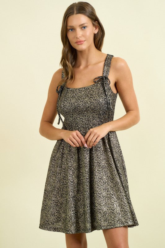 Black + Gold Sparkle Dress (with bows)