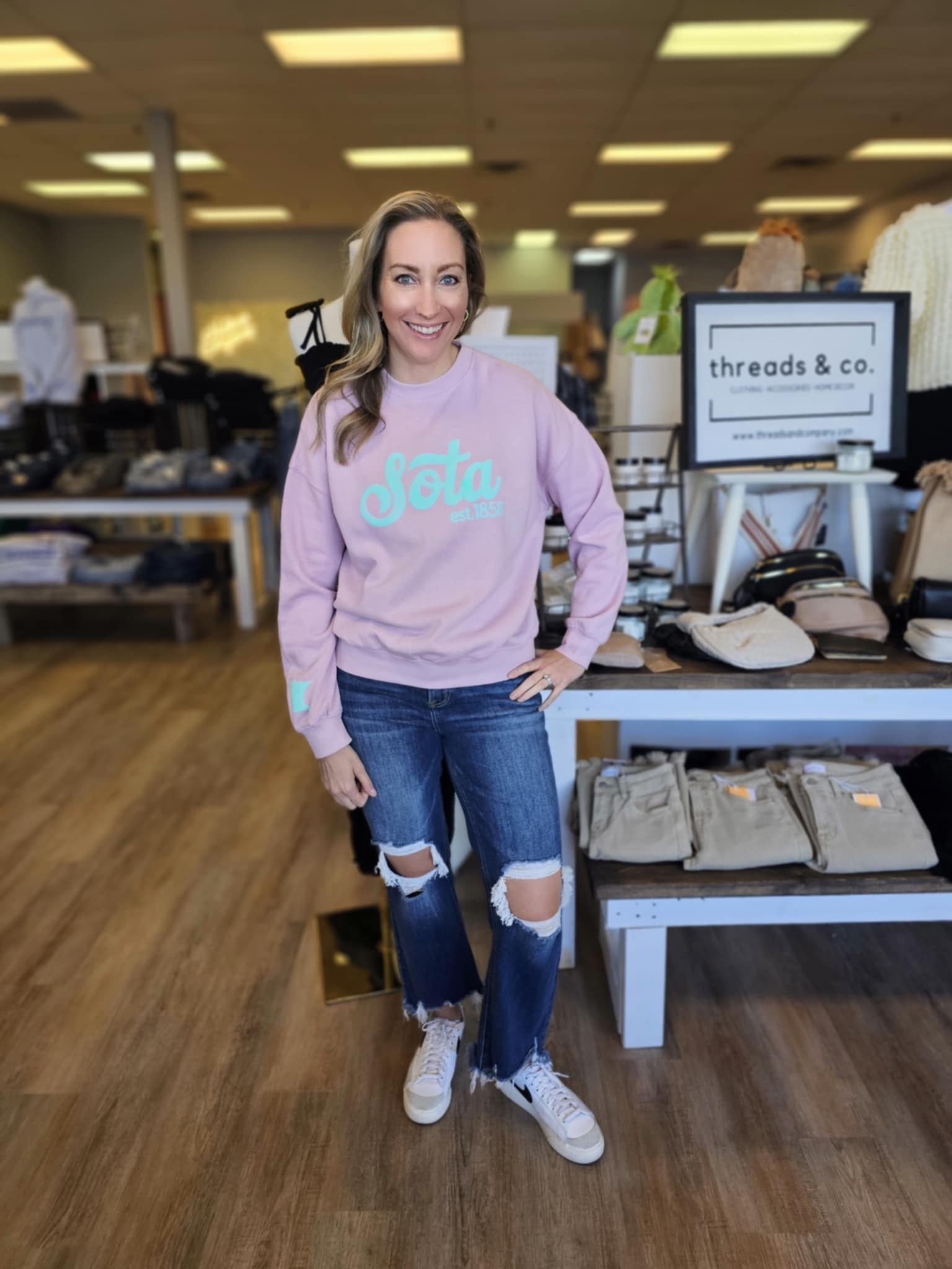 SOTA PINK PUFF CREW SWEATSHIRT