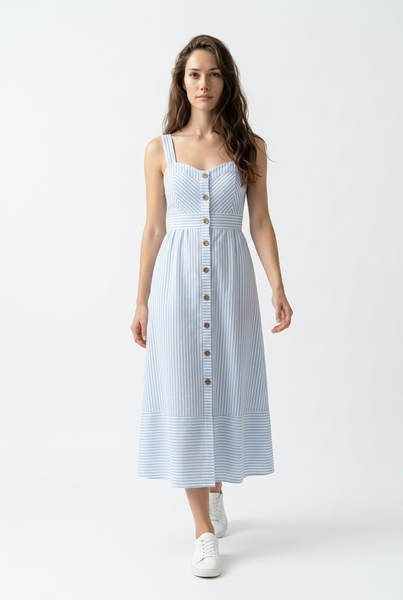 Light Blue Button Down Dress – Threads & Co